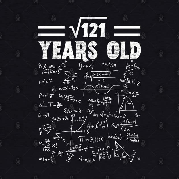 Square Root Of 121 11th Birthday, 11 Year Old Math Lover Gift by JustBeSatisfied